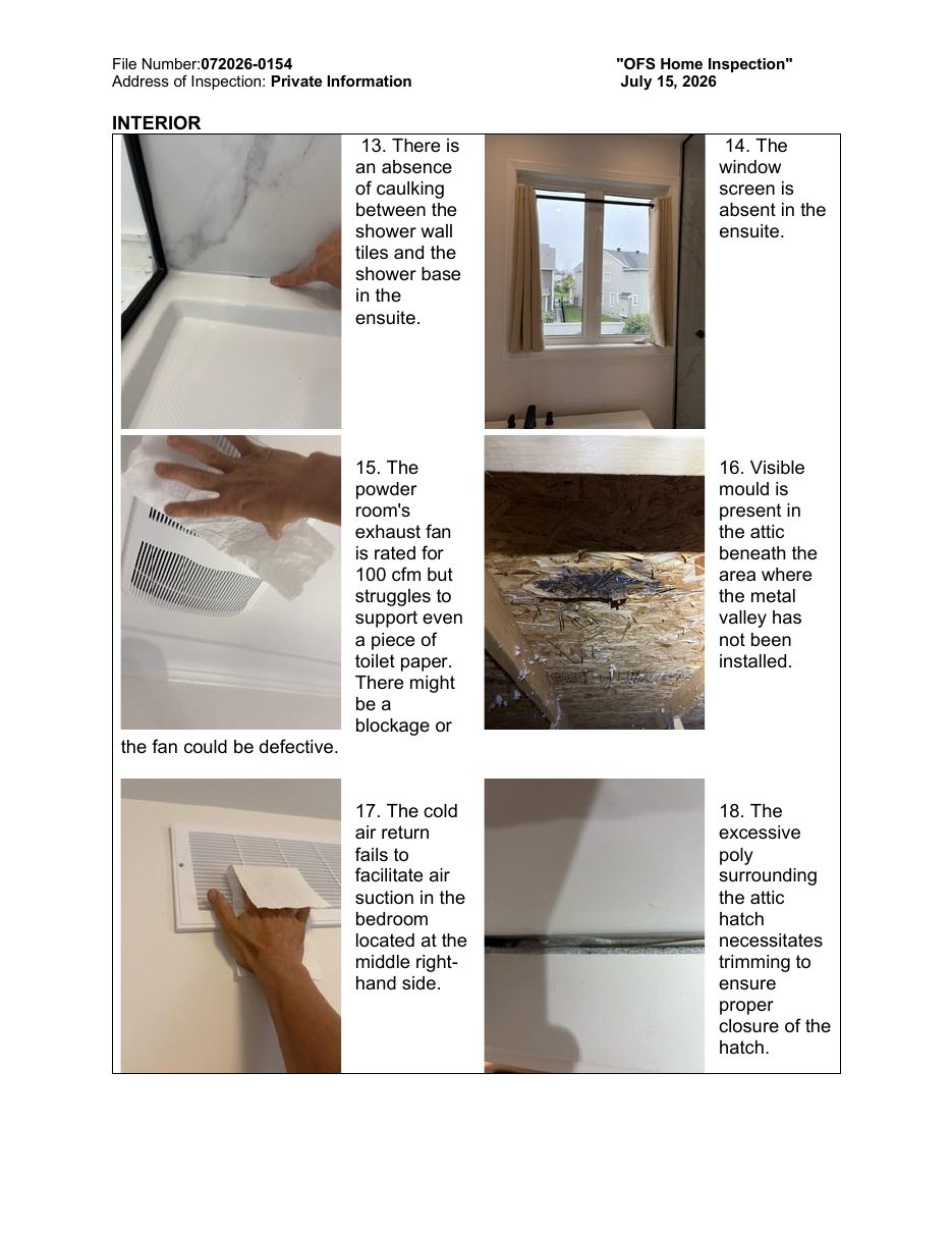 Tarion sample inspection report — page 4 of 7